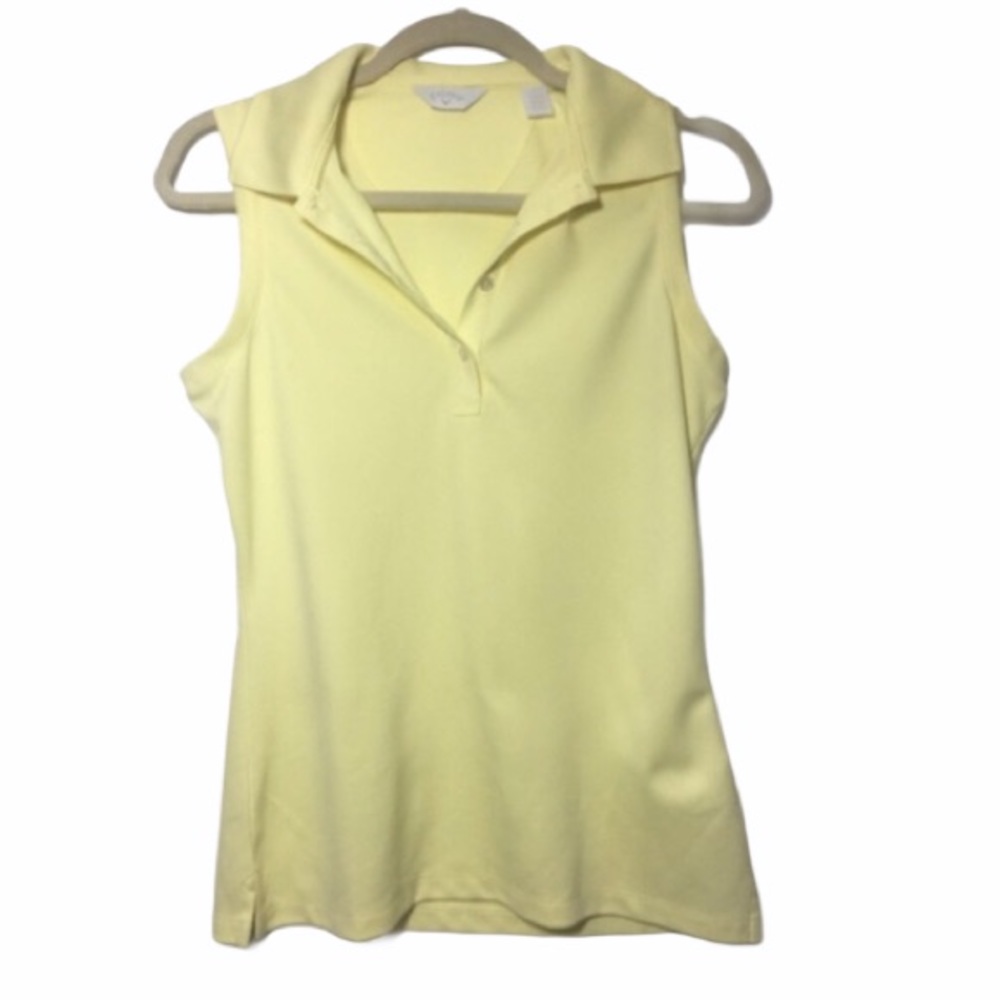 Callaway  yellow collared sleeveless sports shirt